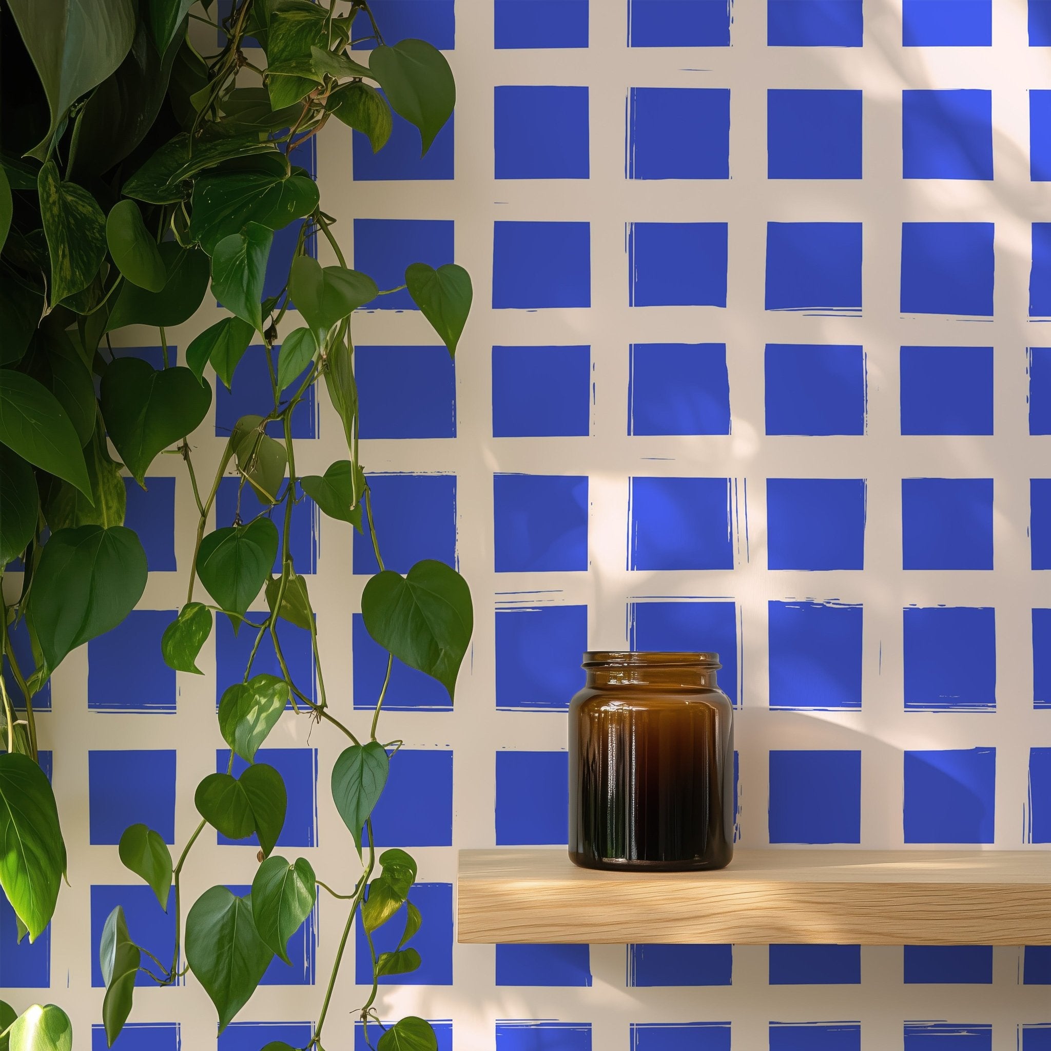 Blue Painted Grid - Tomono