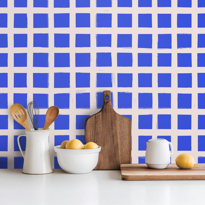Blue Painted Grid - Tomono