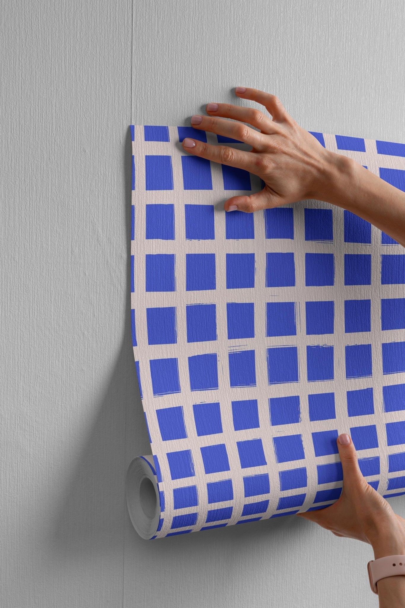 Blue Painted Grid - Tomono