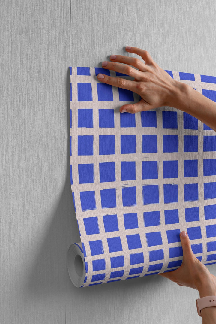Blue Painted Grid - Tomono