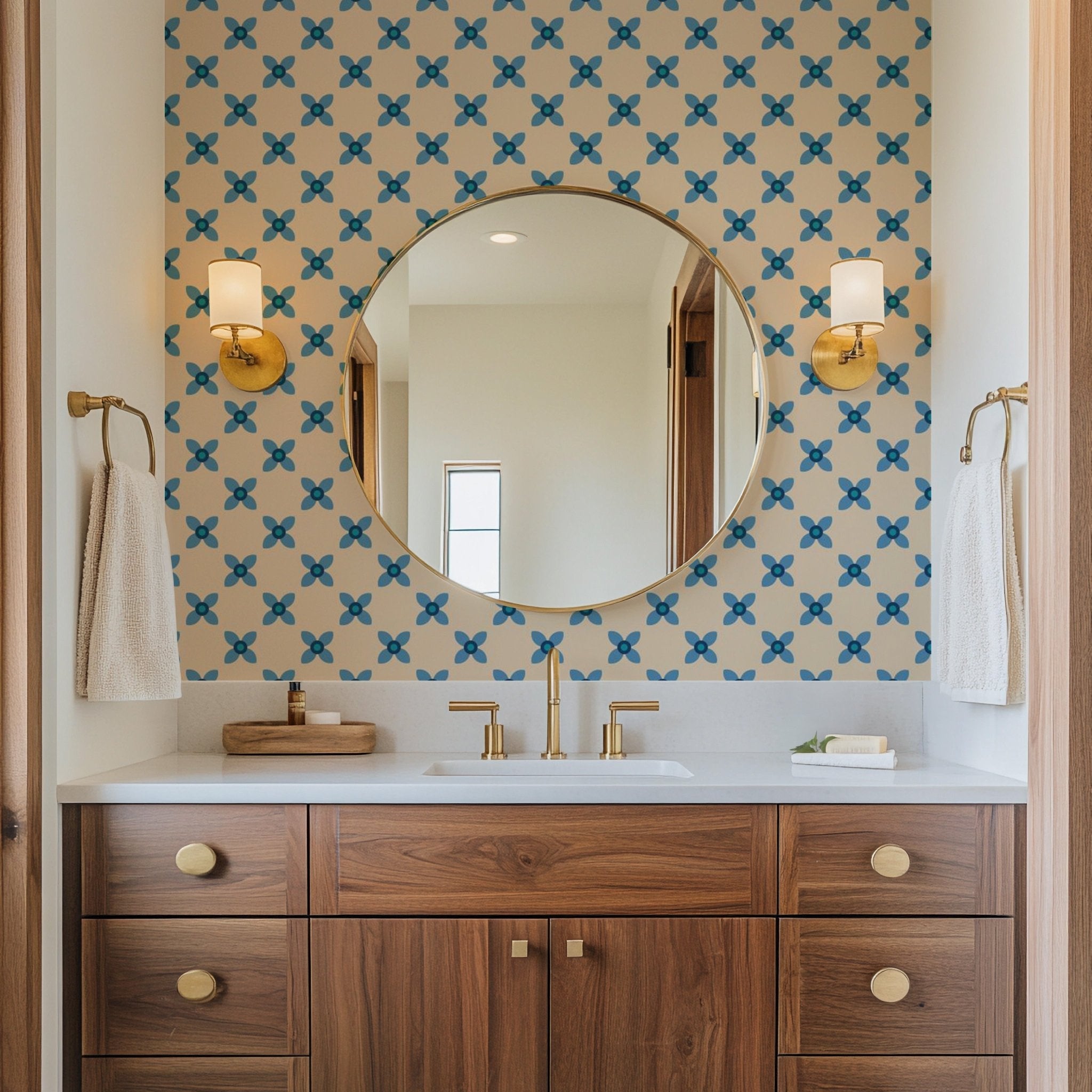 Blue Retro Floral - Tomono