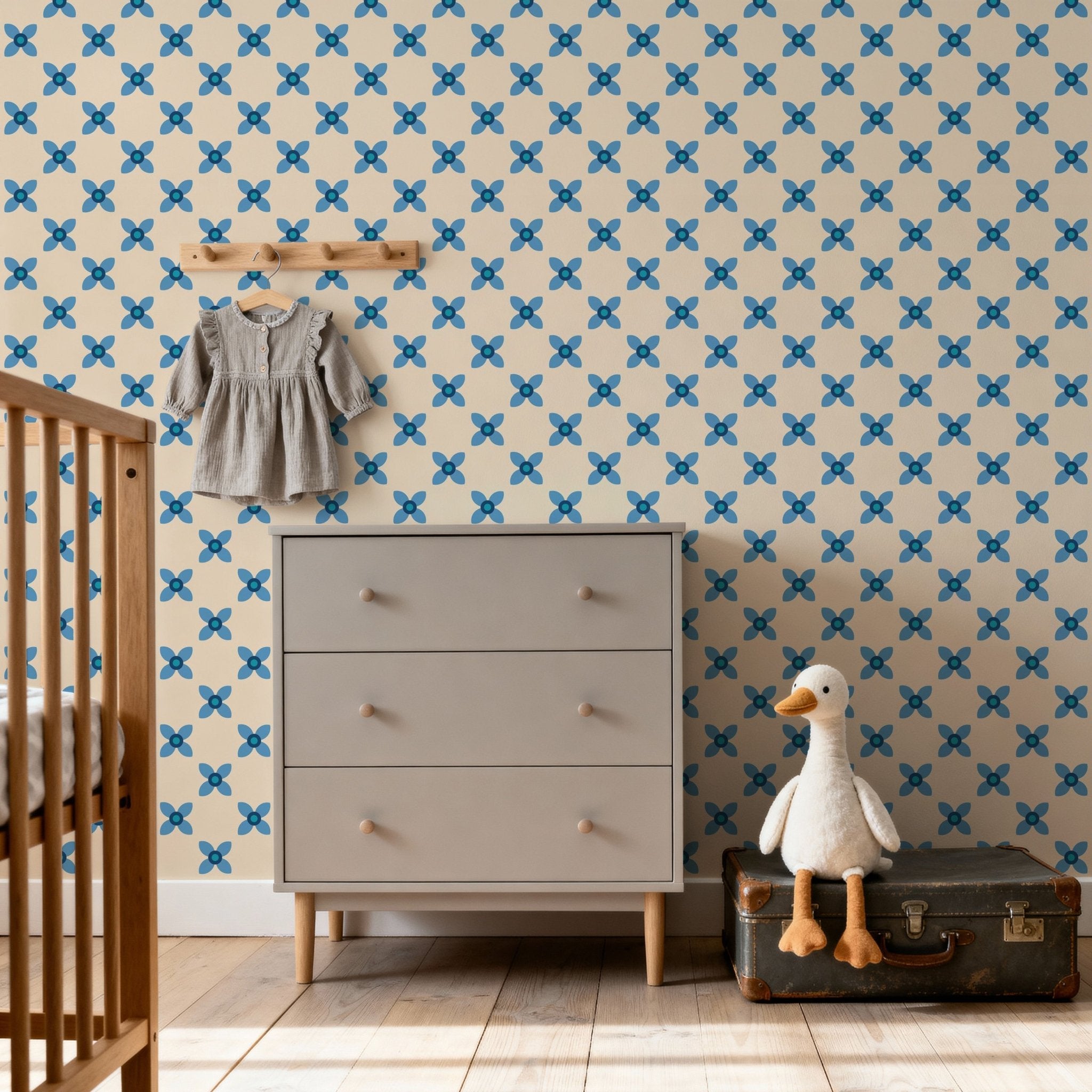 Blue Retro Floral - Tomono