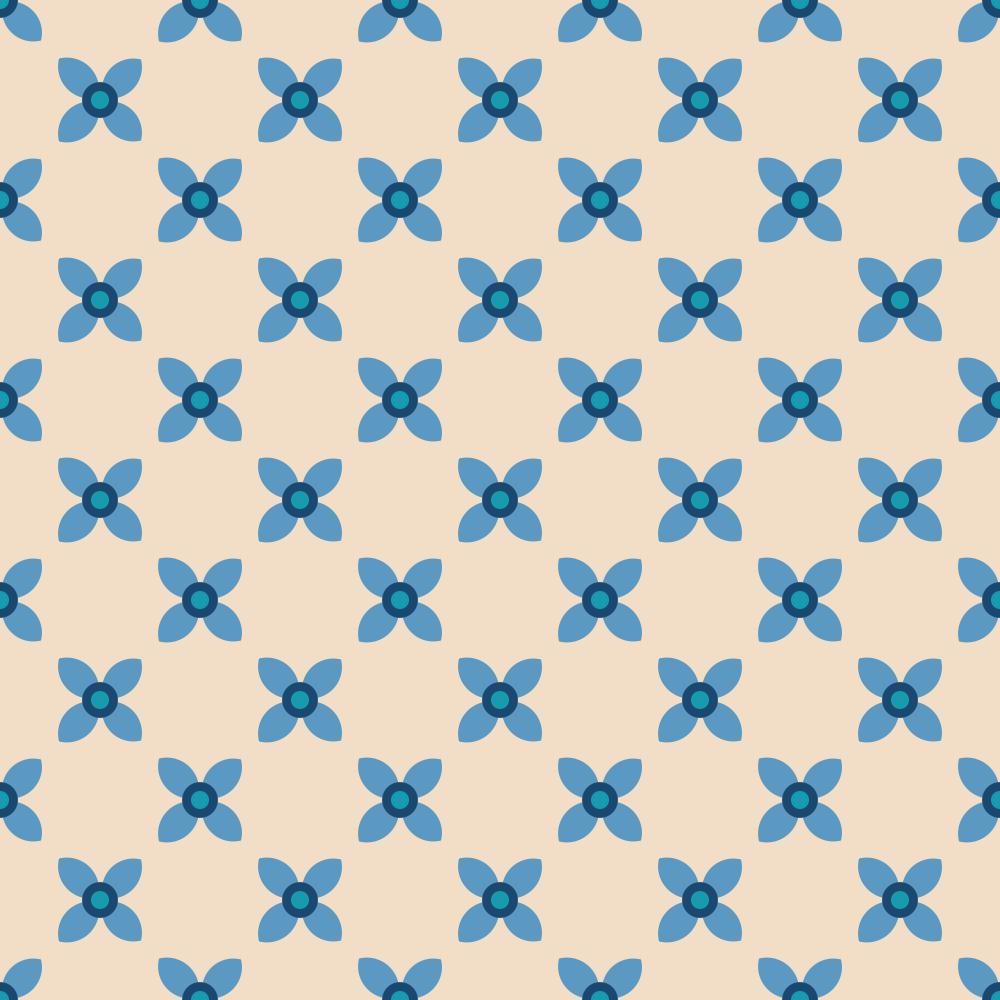 Blue Retro Floral - Tomono