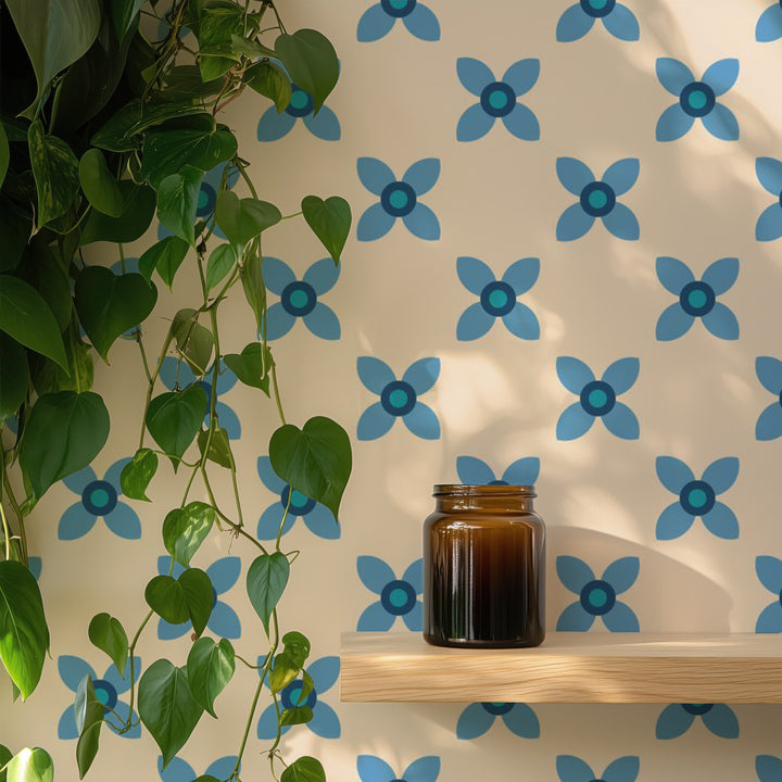 Blue Retro Floral - Tomono