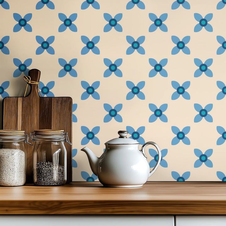 Blue Retro Floral - Tomono