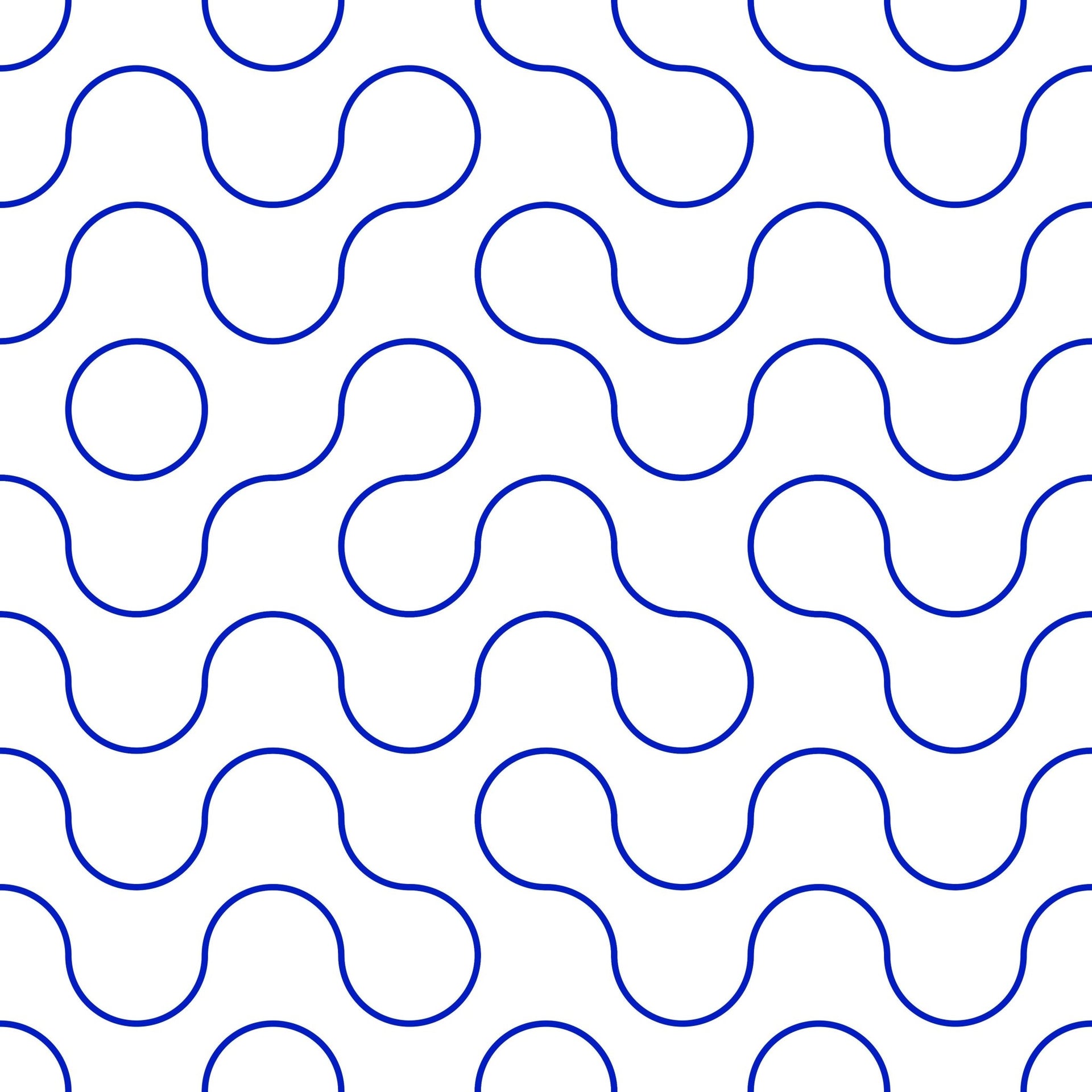 Blue Wavy Outline Shapes - Tomono