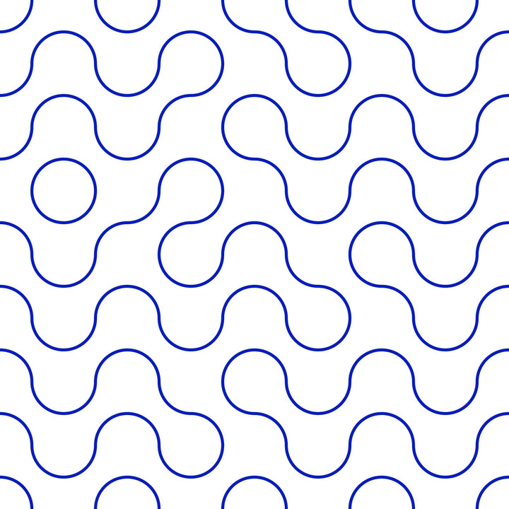 Blue Wavy Outline Shapes - Tomono
