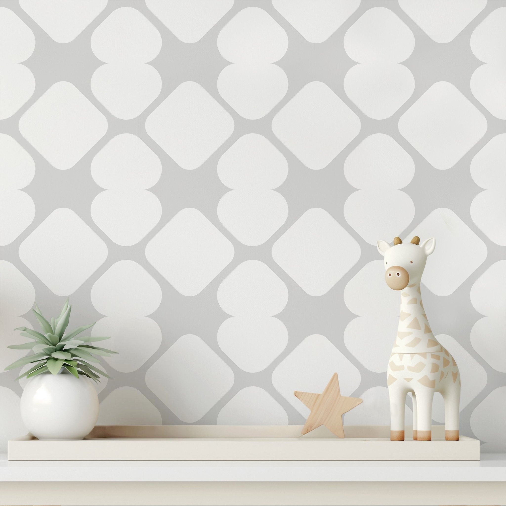 Bright Grey Geometric - Tomono