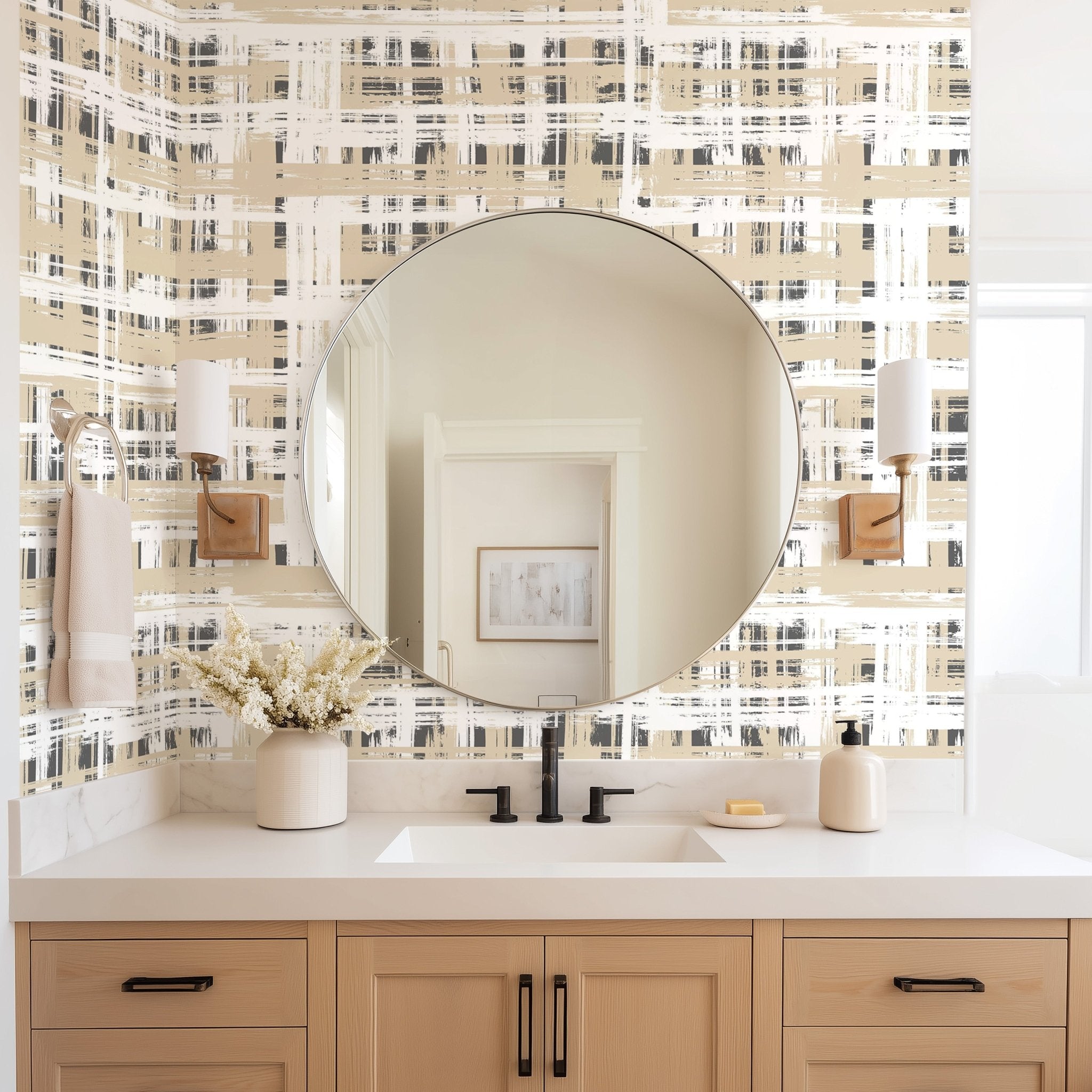 Bright Hand Painted Grid - Tomono