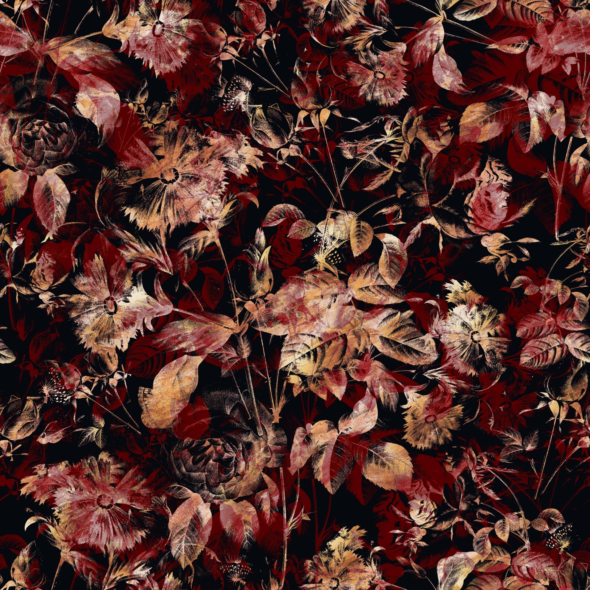 Burgundy Gold Pattern