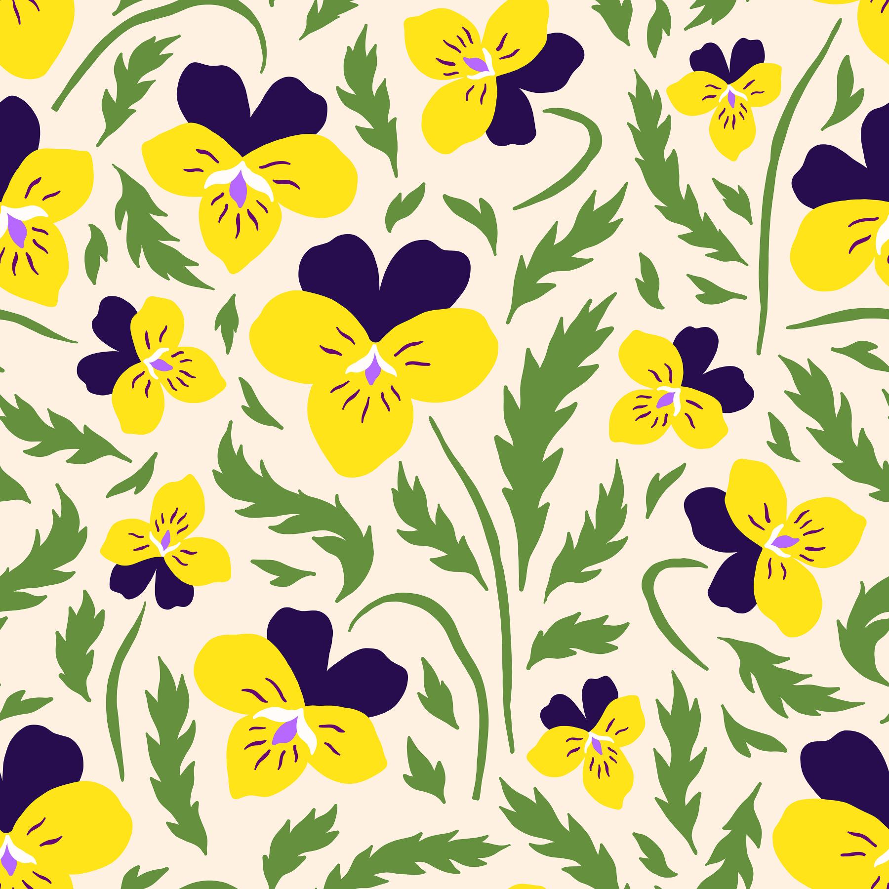 Cheerful Vintage Pansies