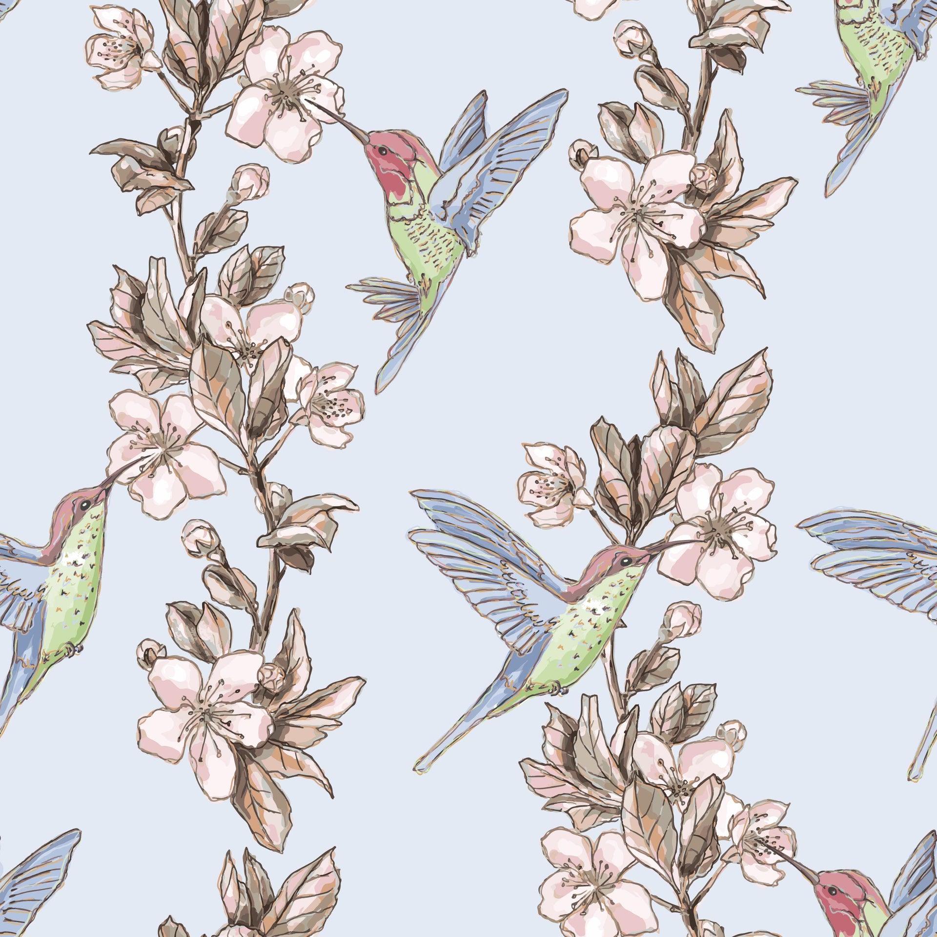 Cherry Blossom Hummingbird