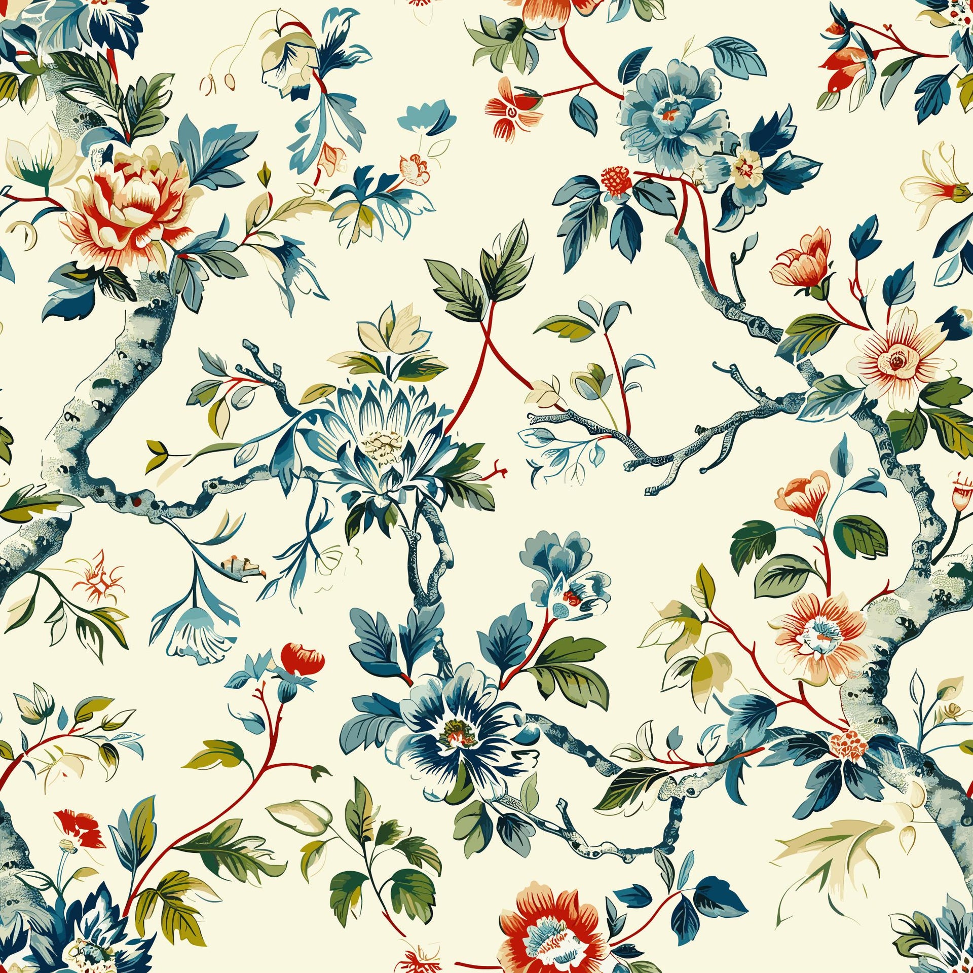 Chinoserie Traditional Flowers