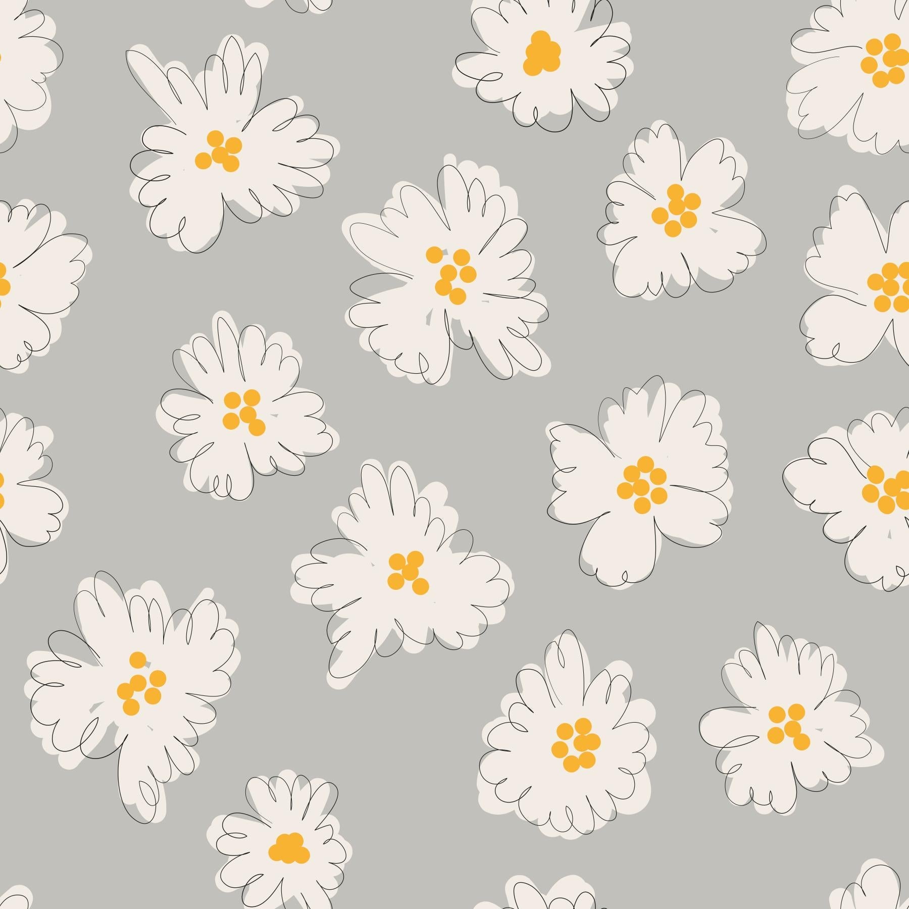 Daisies on Grey - Tomono