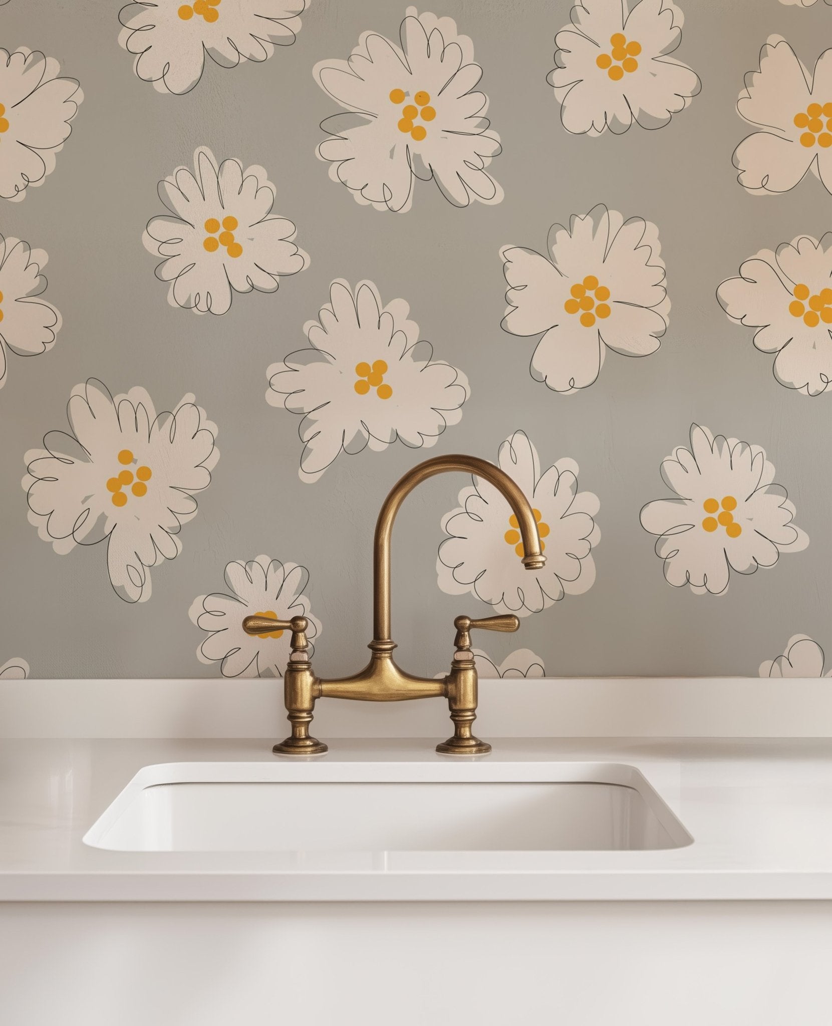 Daisies on Grey - Tomono