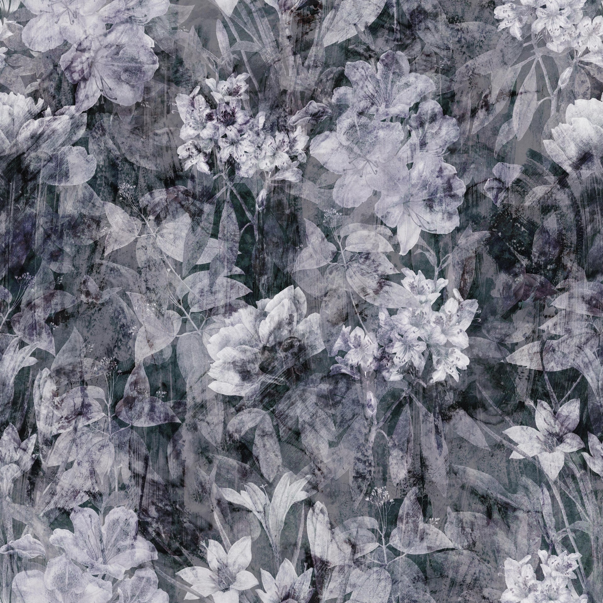 Dark Brushed Flowers