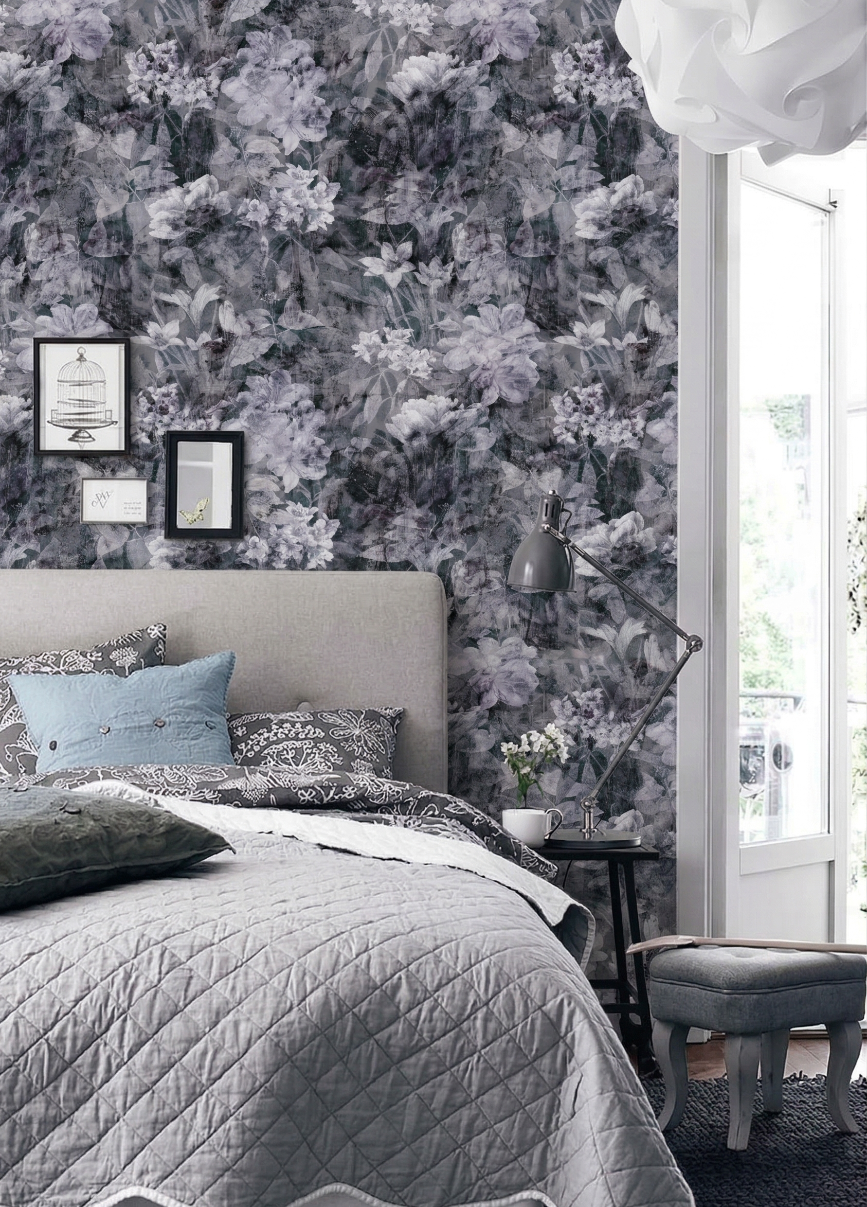Dark Brushed Flowers