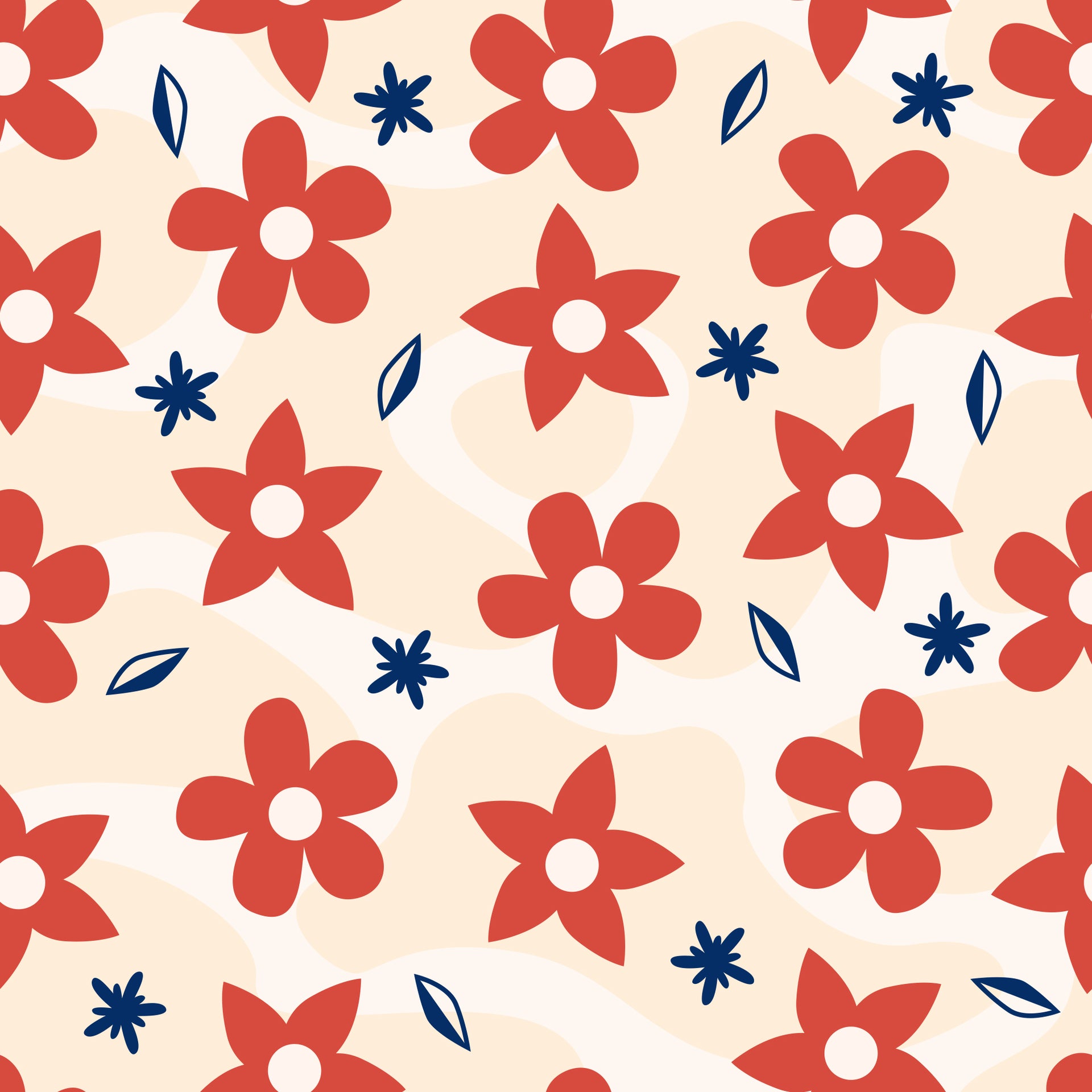 Deep Red Floral Pop