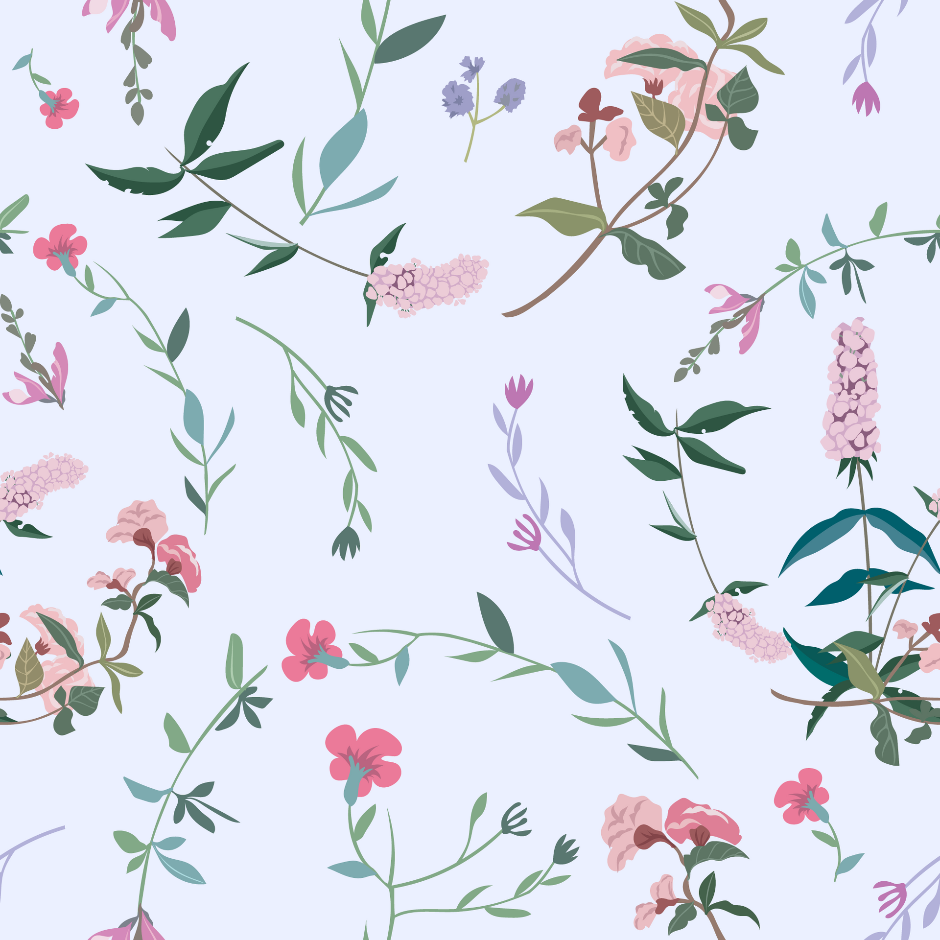 Delicate Pastel Wildflowers