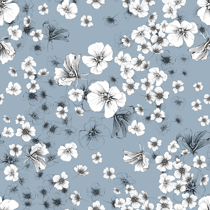 Delicate Gray Flowers - Tomono