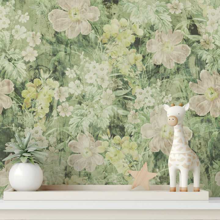 Faded Floral Wall - Tomono