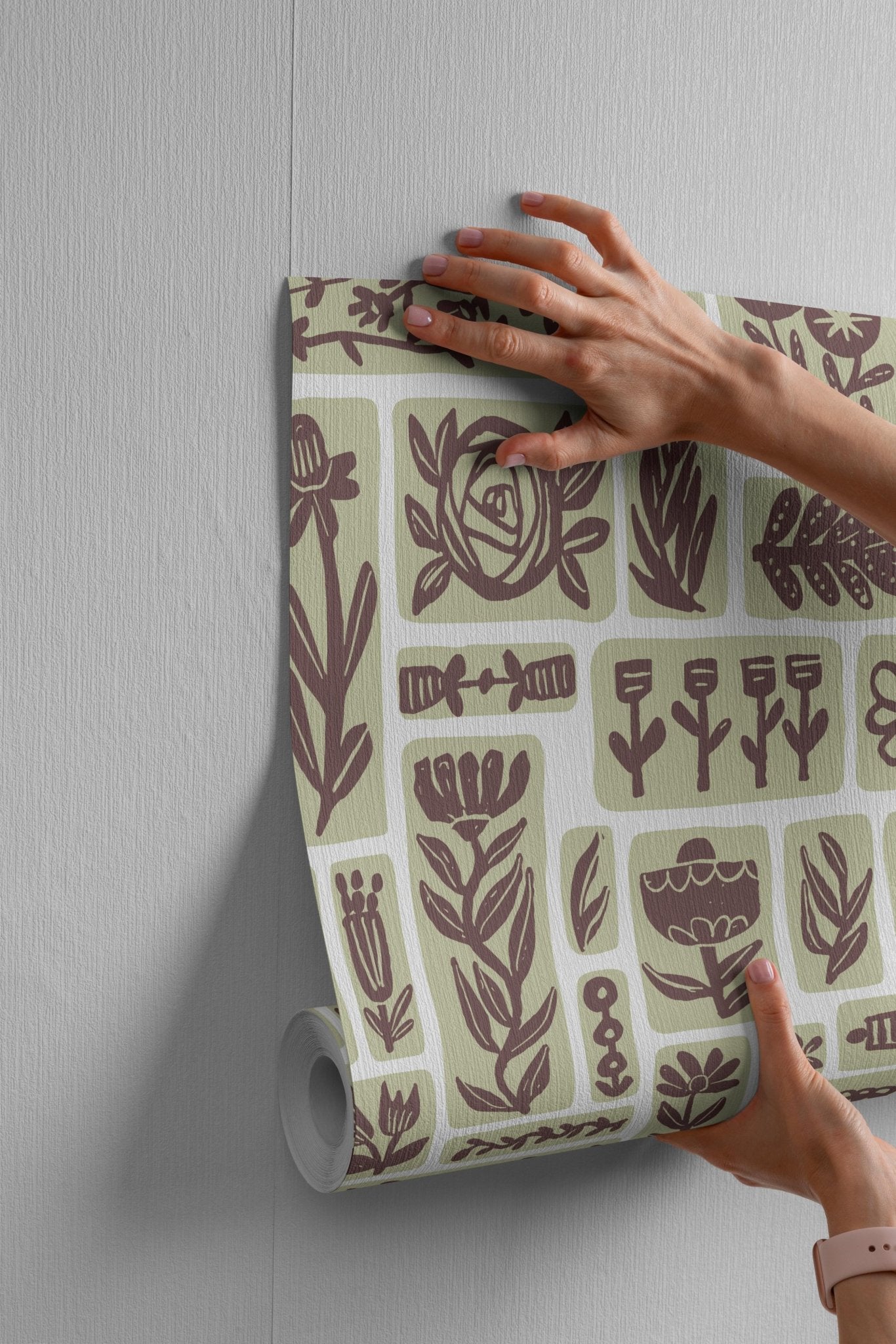 Green Floral Grid - Tomono