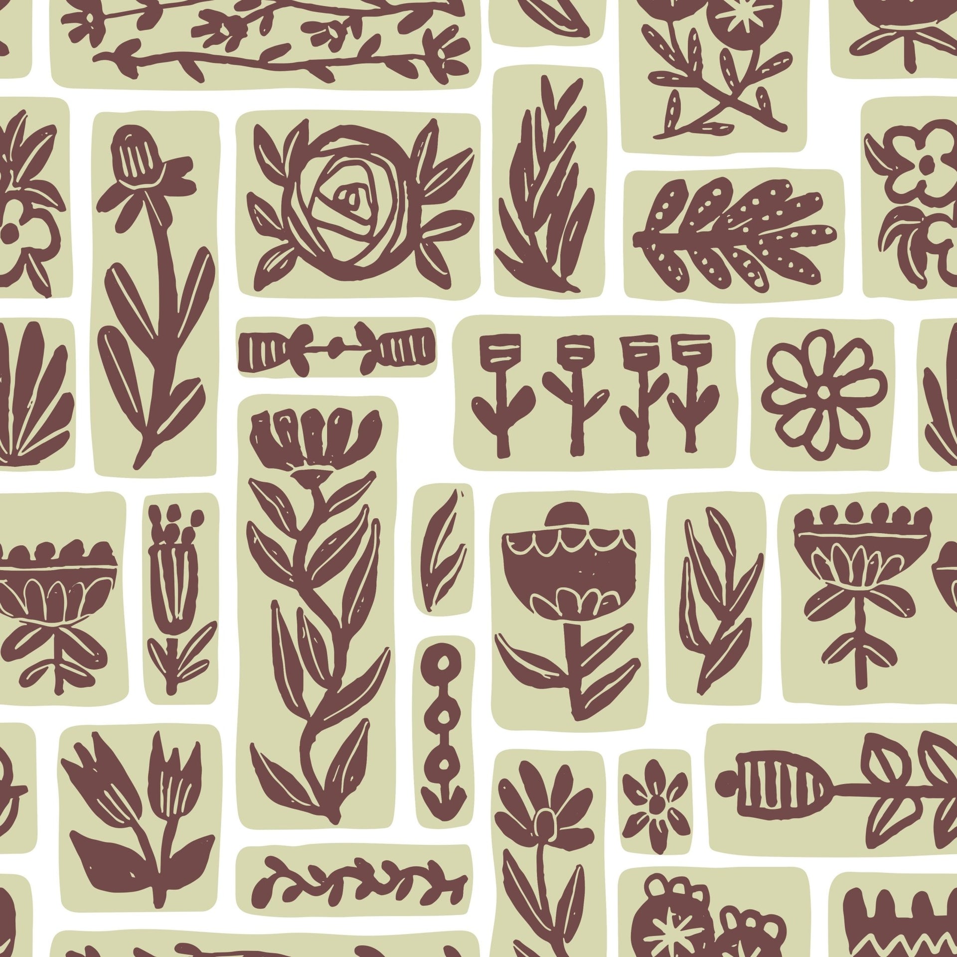 Green Floral Grid - Tomono