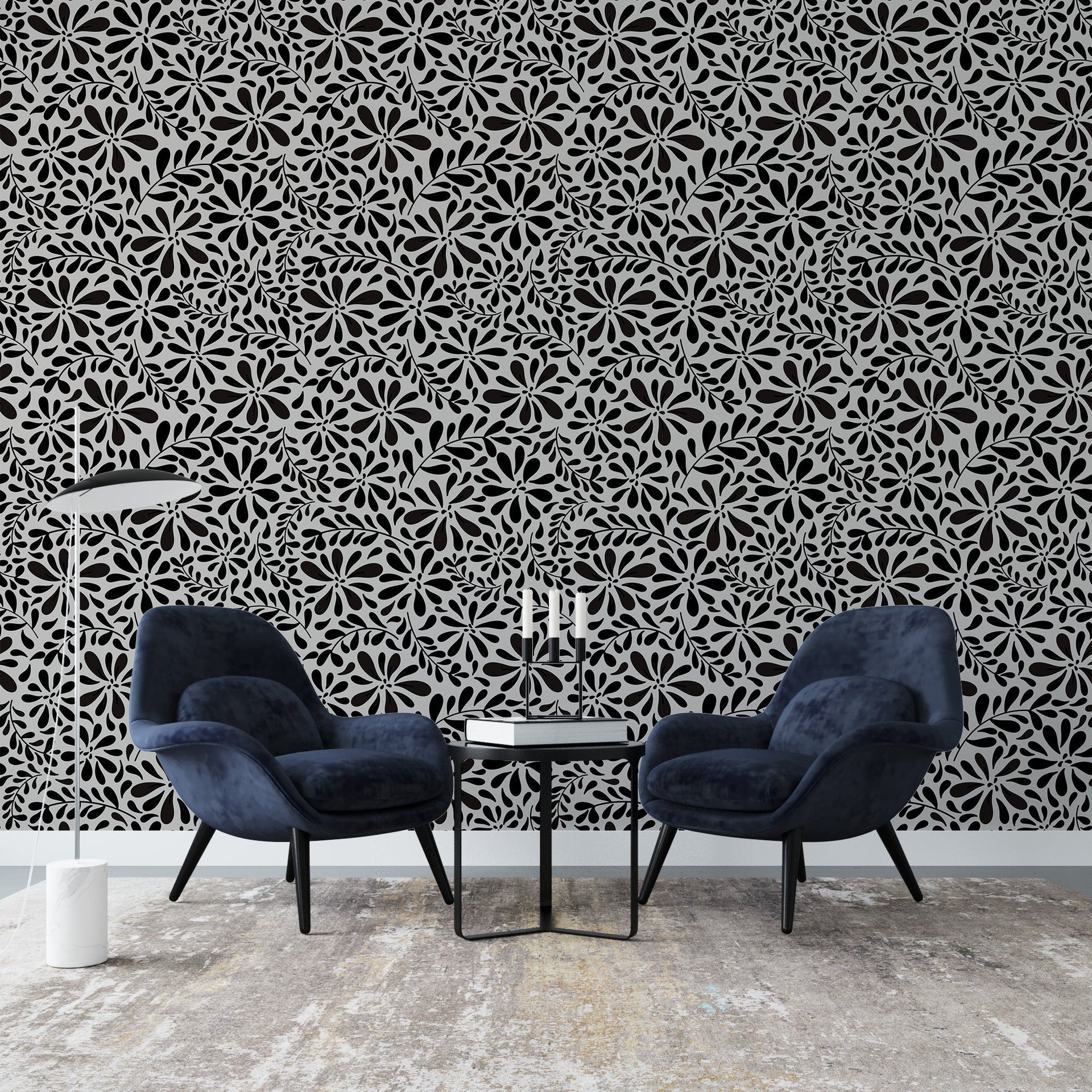 Monochrome Liquid Flowers - Tomono