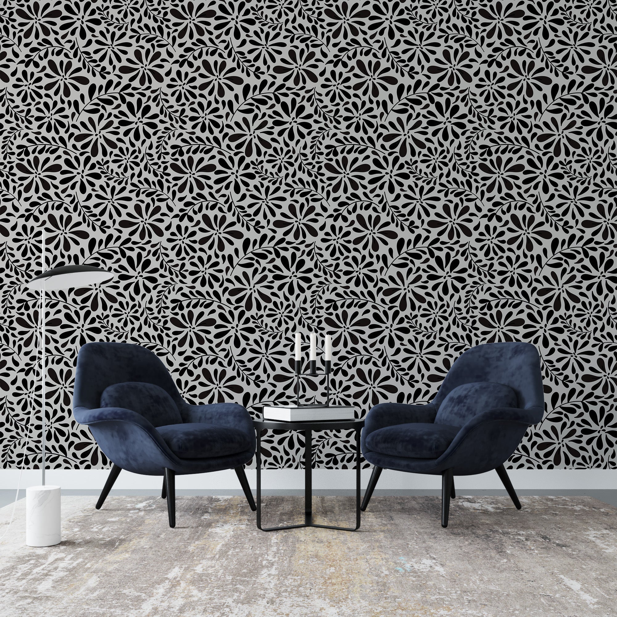 Monochrome Liquid Flowers - Tomono