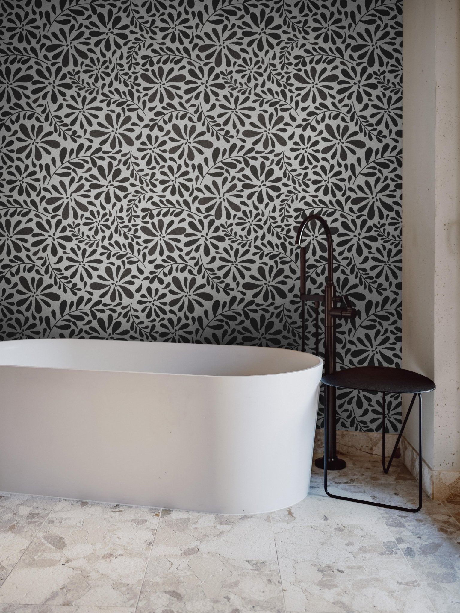 Monochrome Liquid Flowers - Tomono