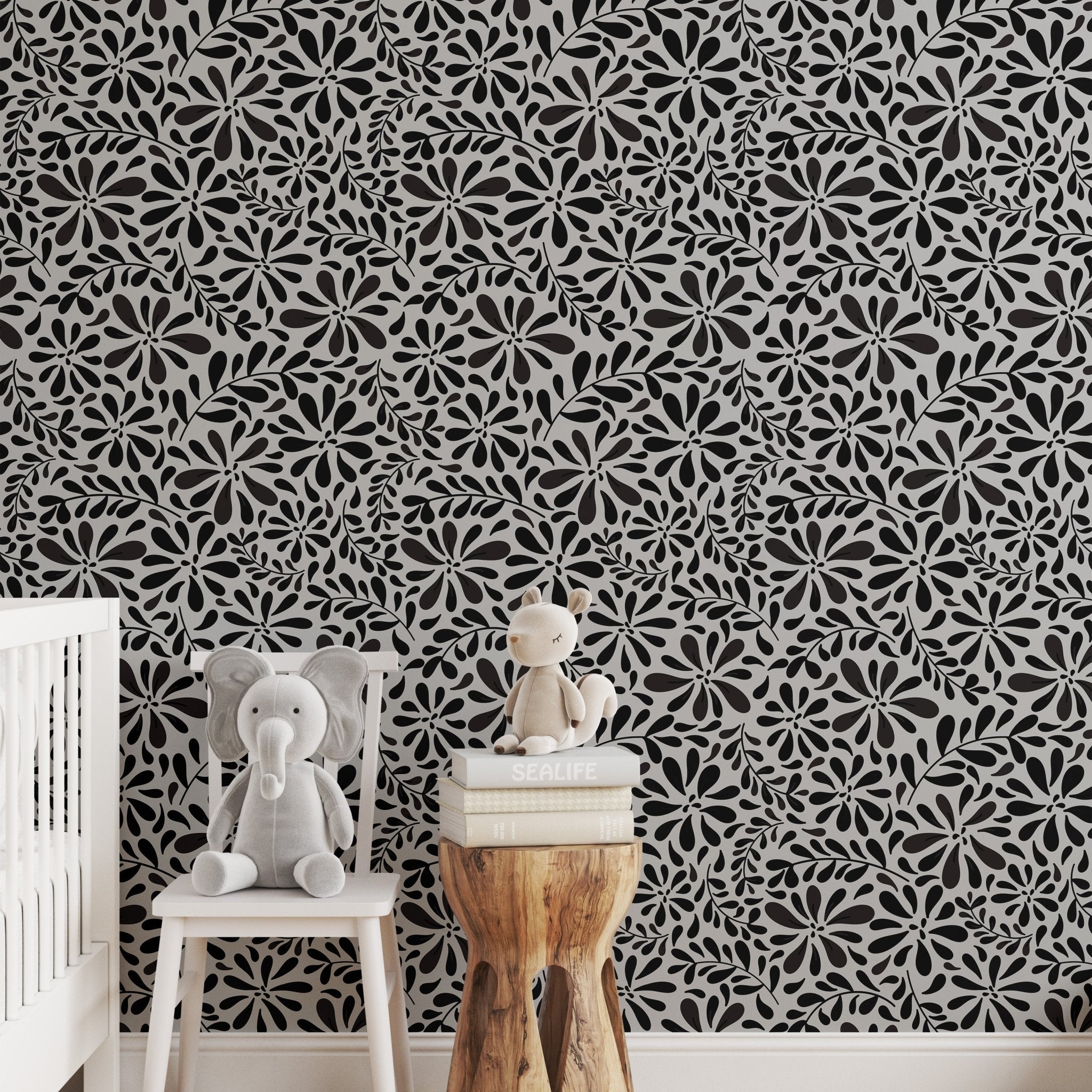 Monochrome Liquid Flowers - Tomono