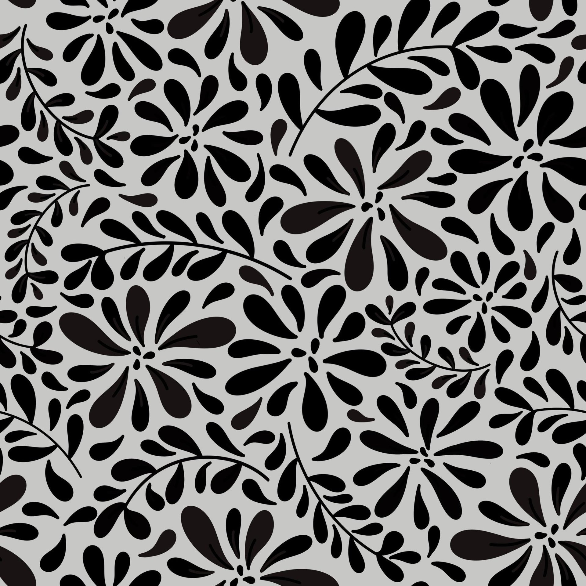 Monochrome Liquid Flowers - Tomono