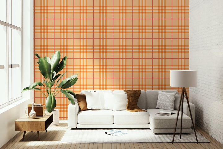 Orange Tartan Pattern - Tomono