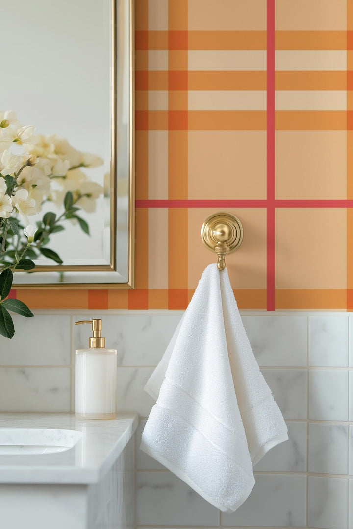 Orange Tartan Pattern - Tomono