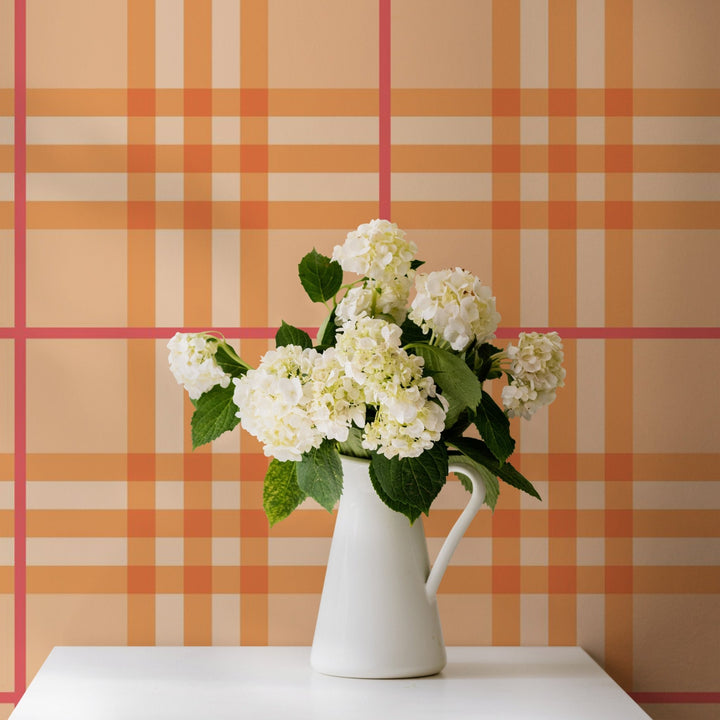 Orange Tartan Pattern - Tomono