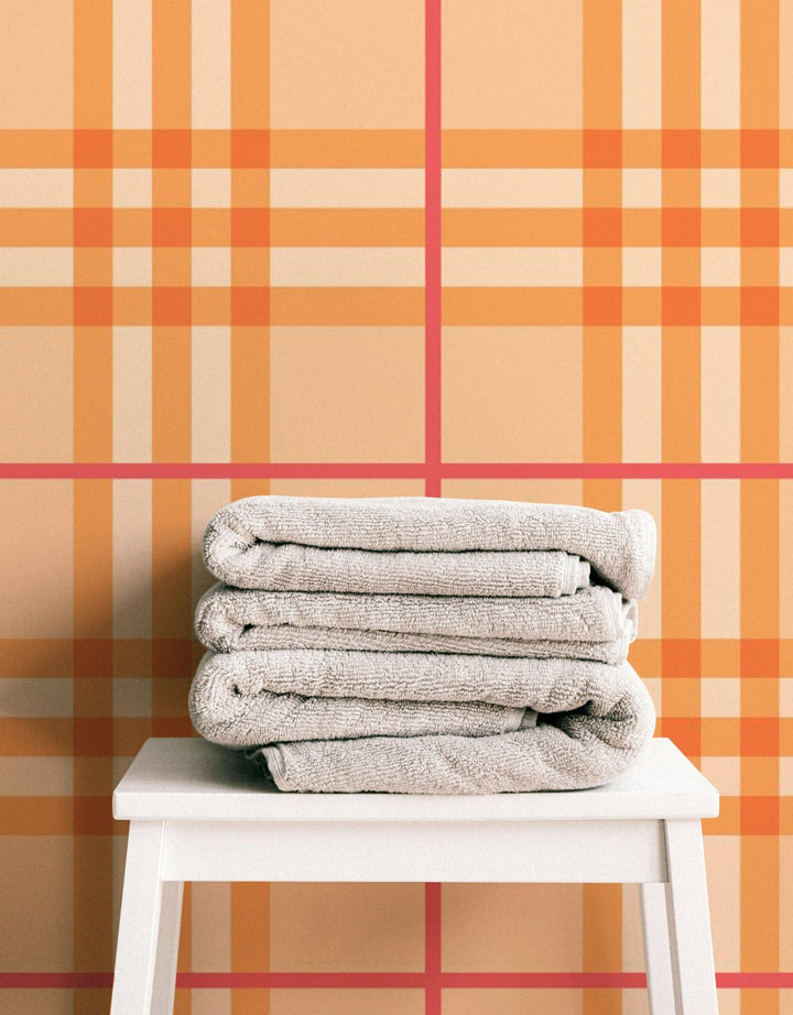 Orange Tartan Pattern - Tomono