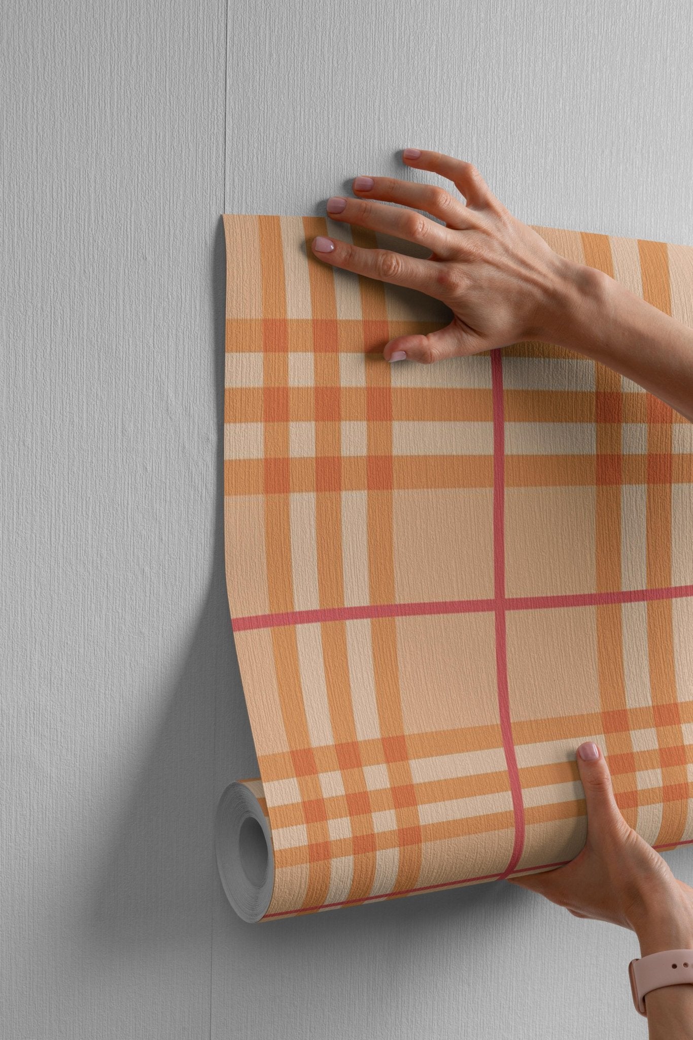 Orange Tartan Pattern - Tomono