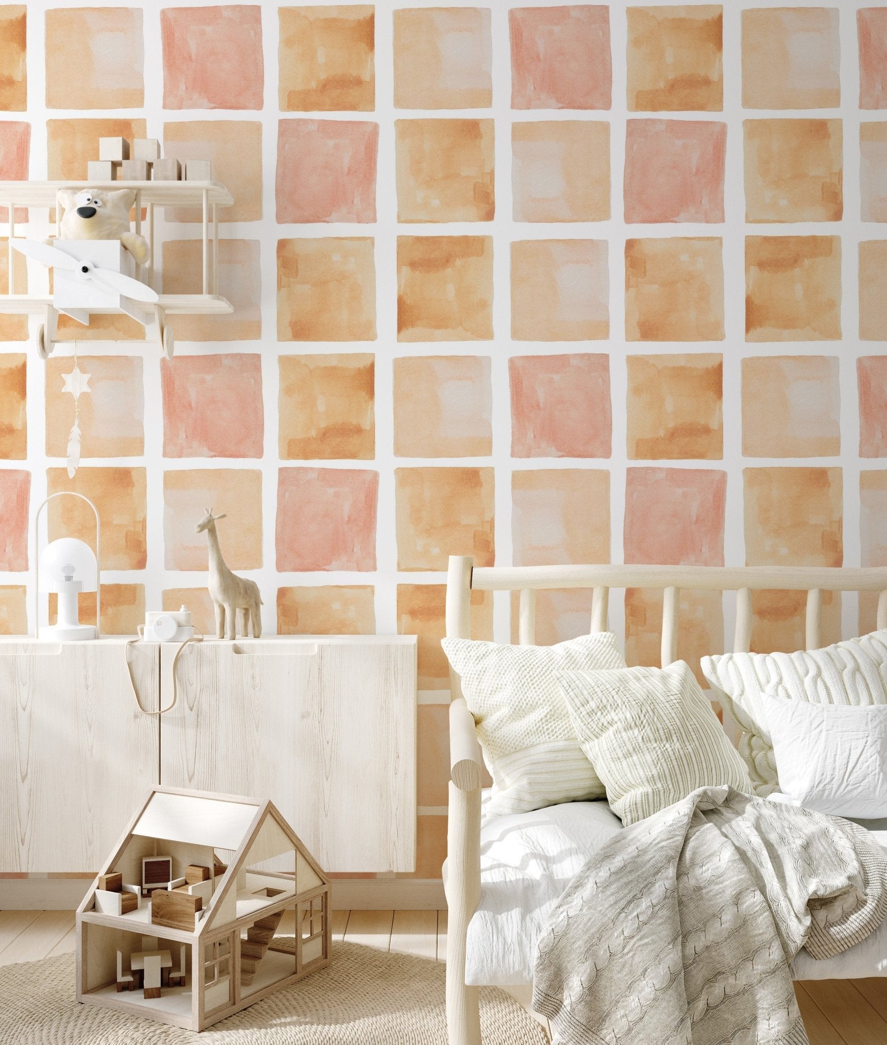 Orange Watercolor Grid - Tomono