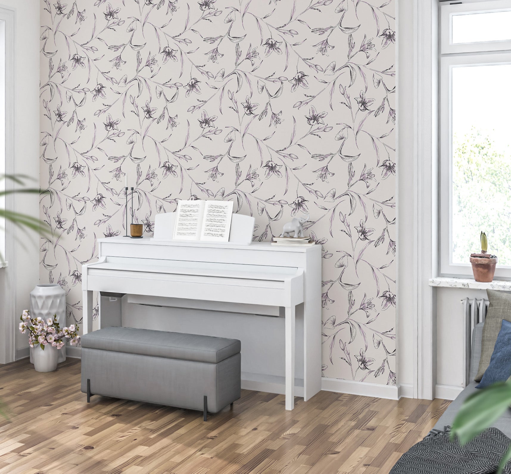 Outline Lily Fowers - Tomono