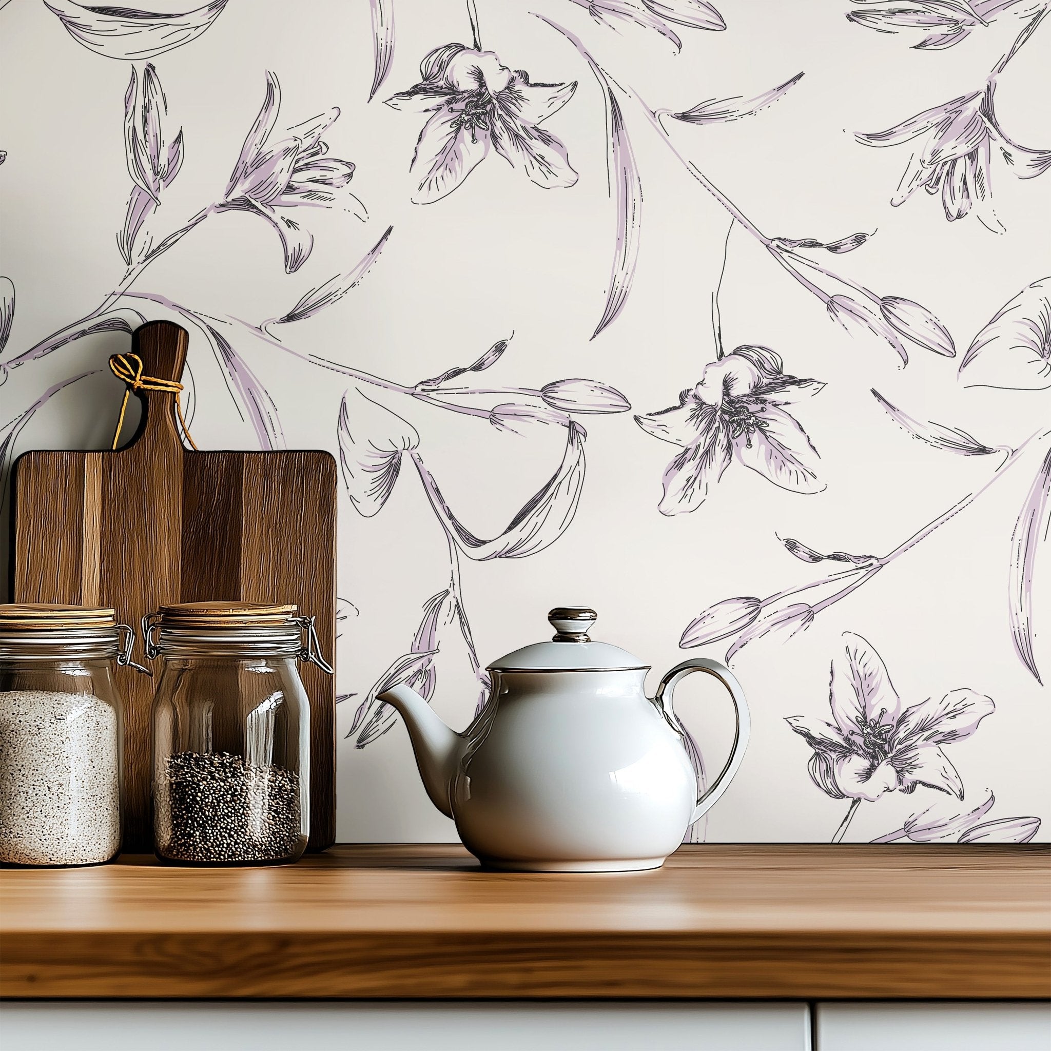 Outline Lily Fowers - Tomono