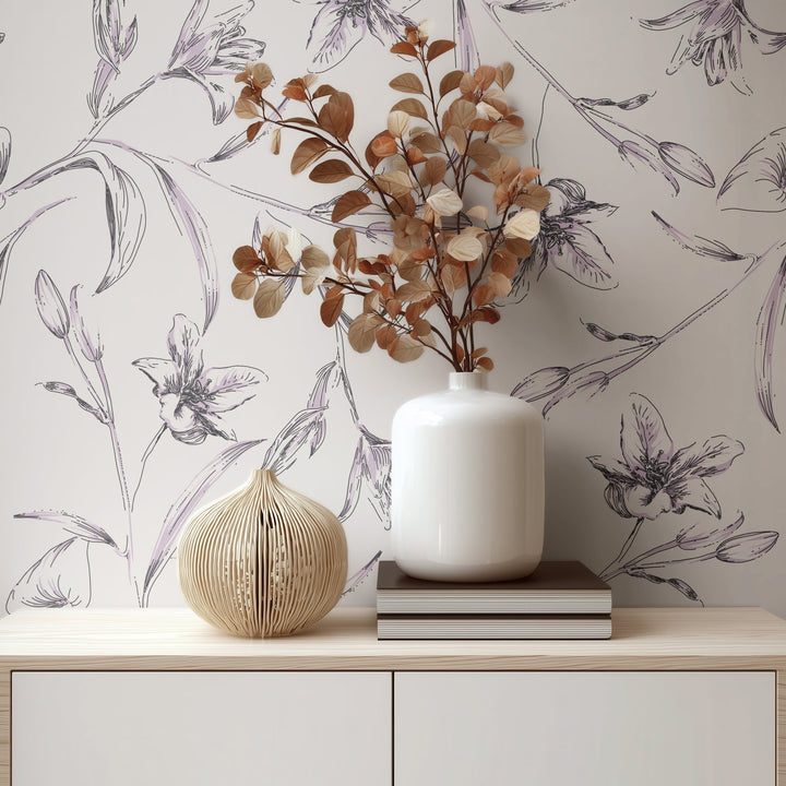 Outline Lily Fowers - Tomono