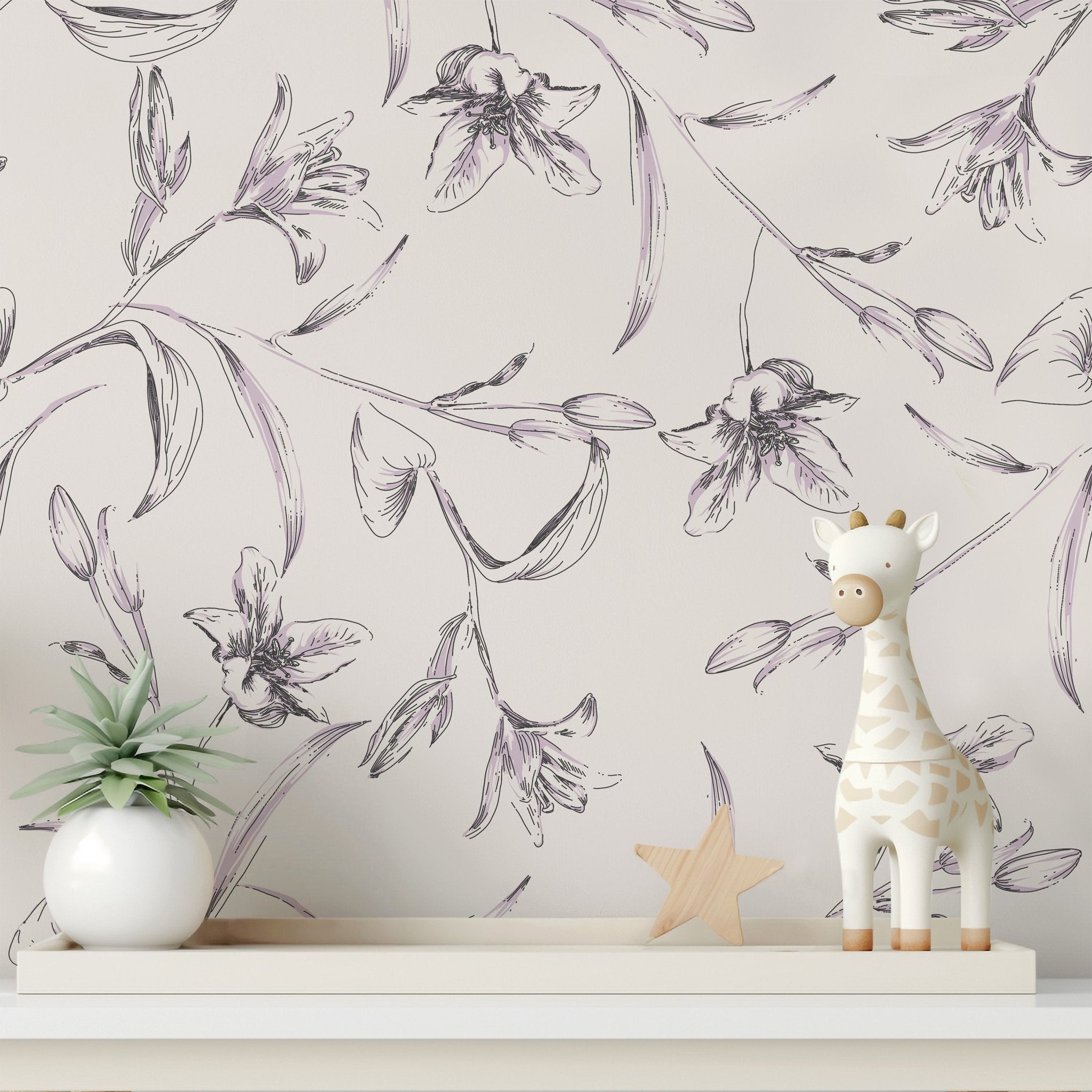 Outline Lily Fowers - Tomono