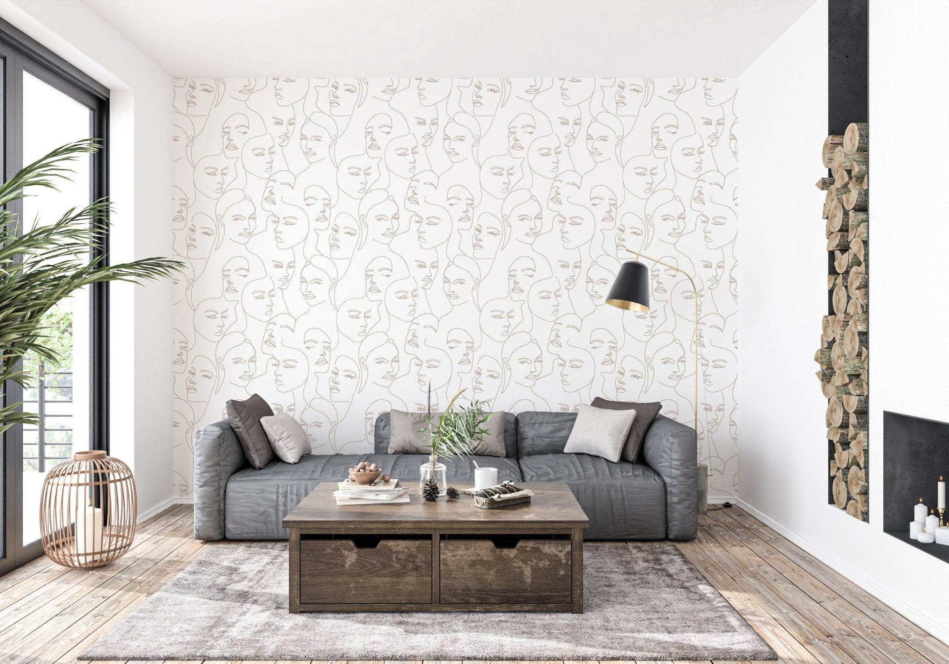 Outline Woman Faces - Tomono