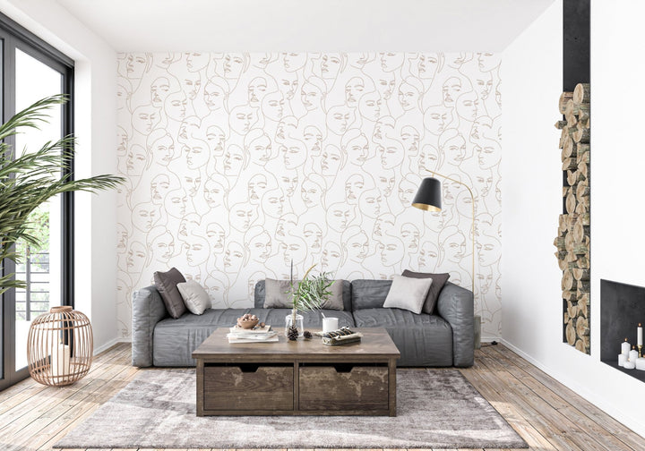 Outline Woman Faces - Tomono