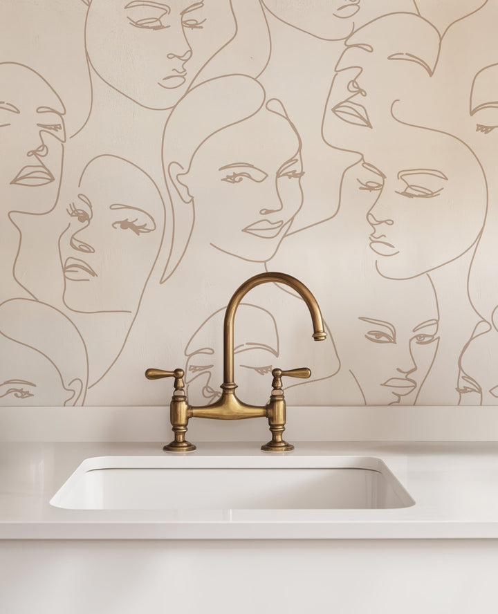 Outline Woman Faces - Tomono