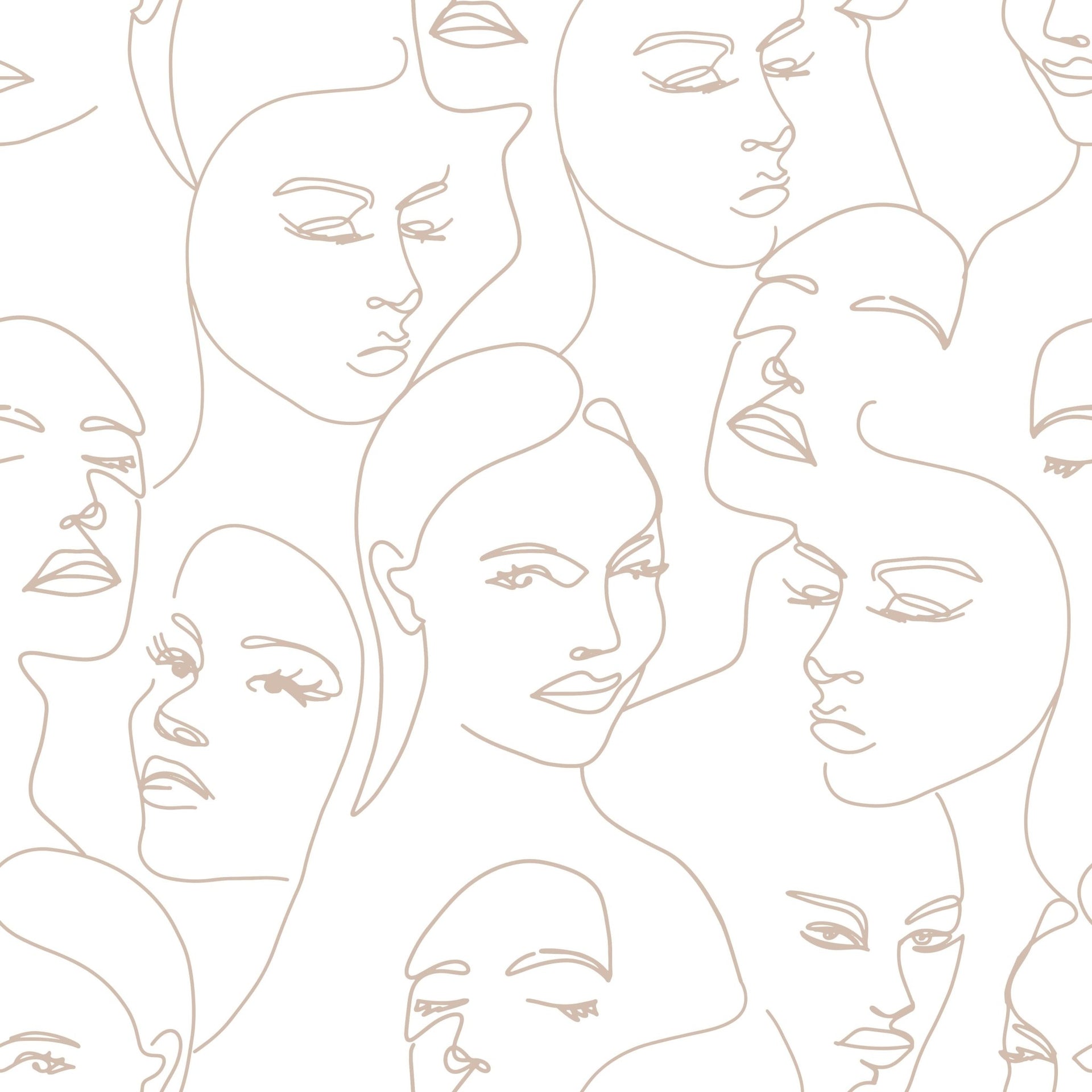 Outline Woman Faces - Tomono
