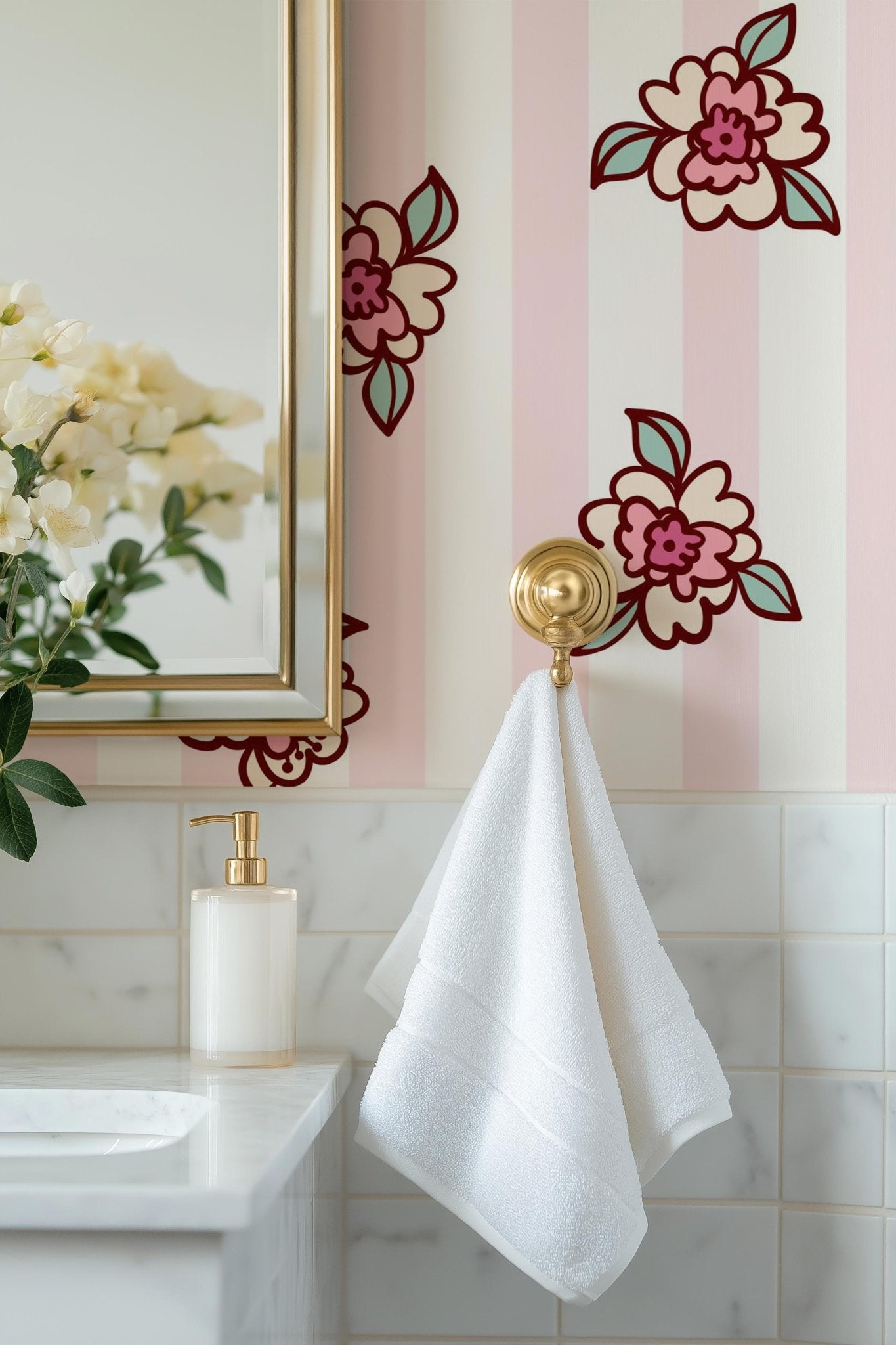 Pink Flower Lines - Tomono