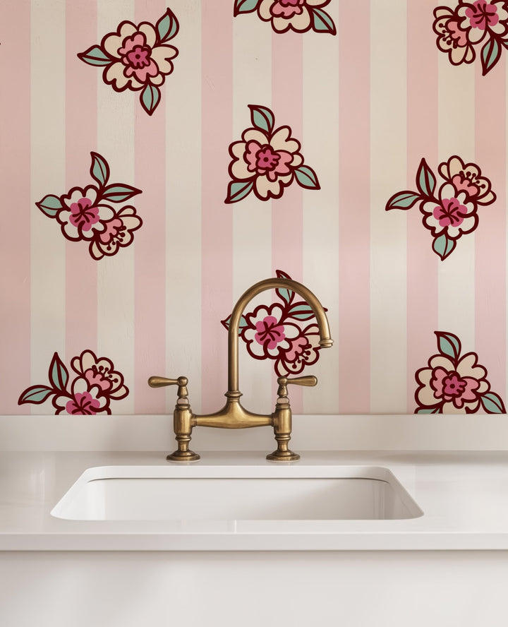 Pink Flower Lines - Tomono