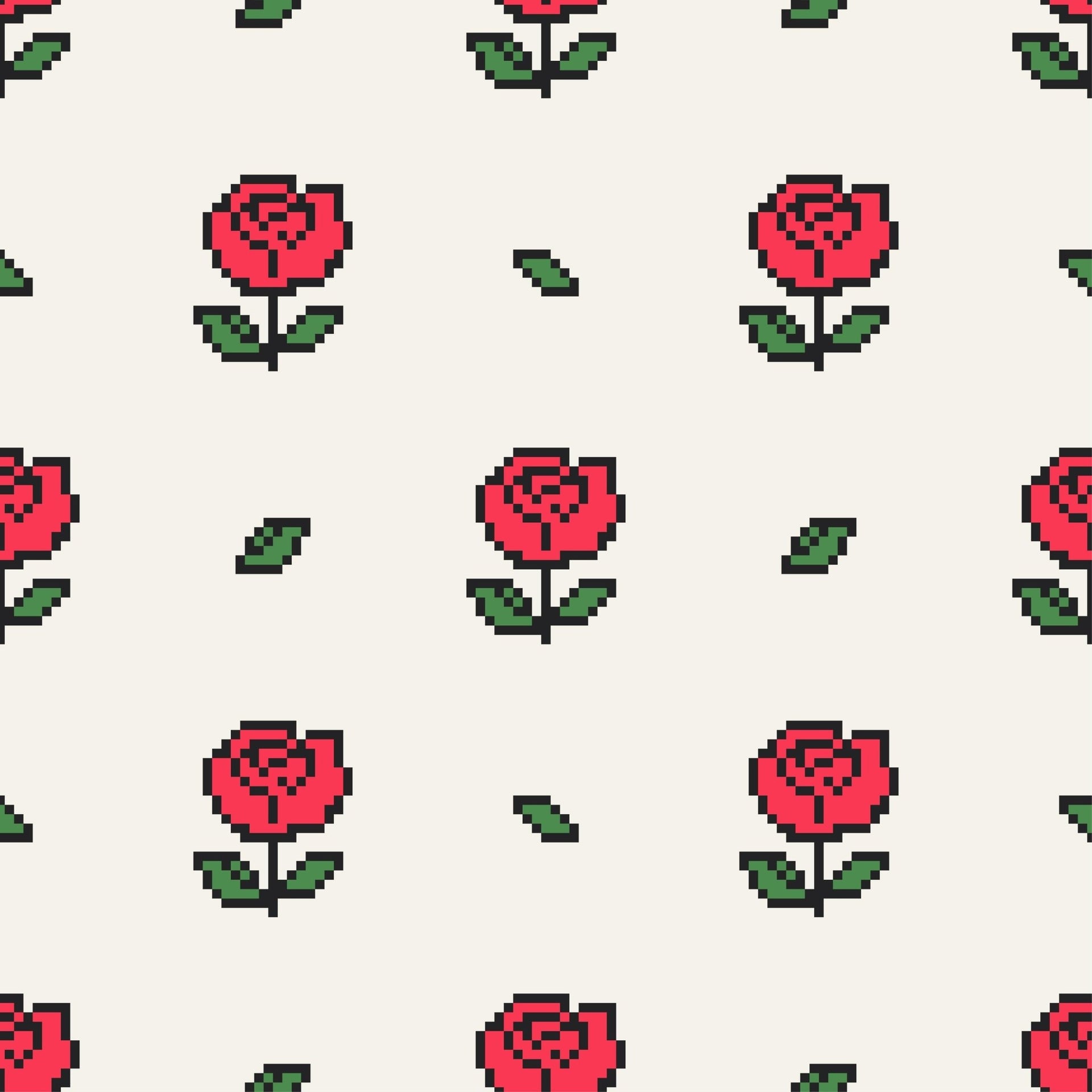 Pixel Rose Pattern - Tomono