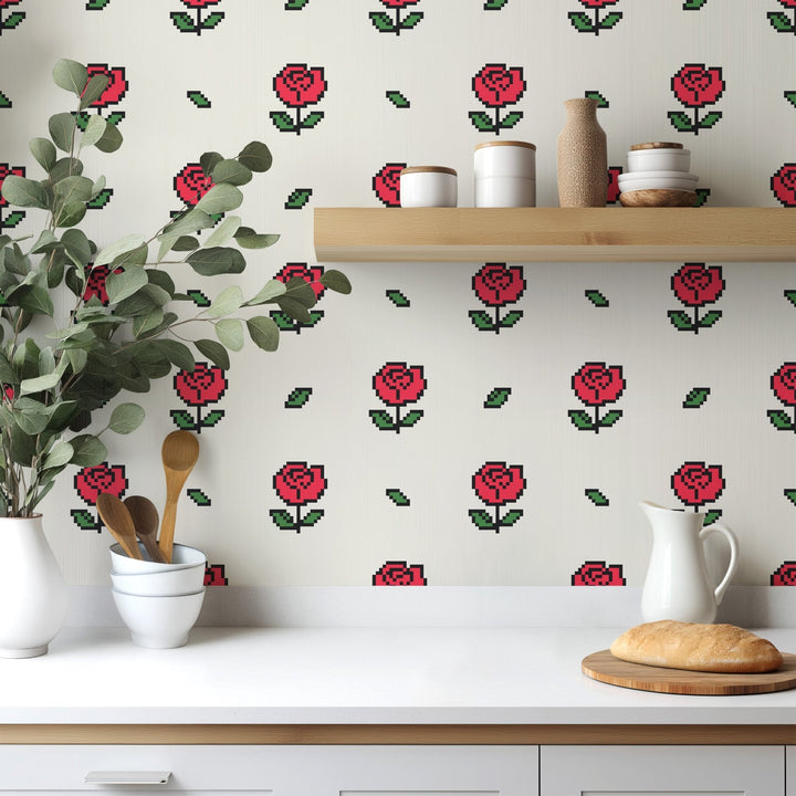 Pixel Rose Pattern - Tomono